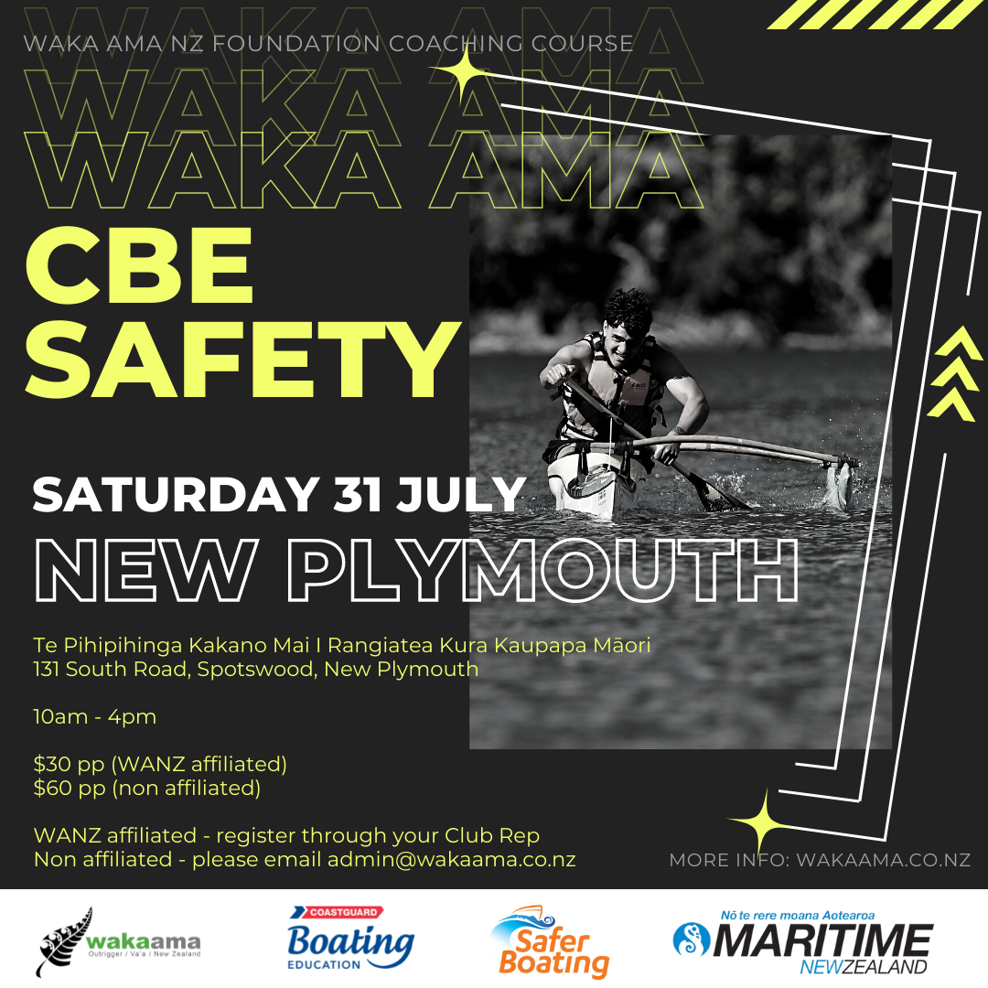 Enter now! Foundation Coaching - Waka Ama CBE Safety (New Plymouth)